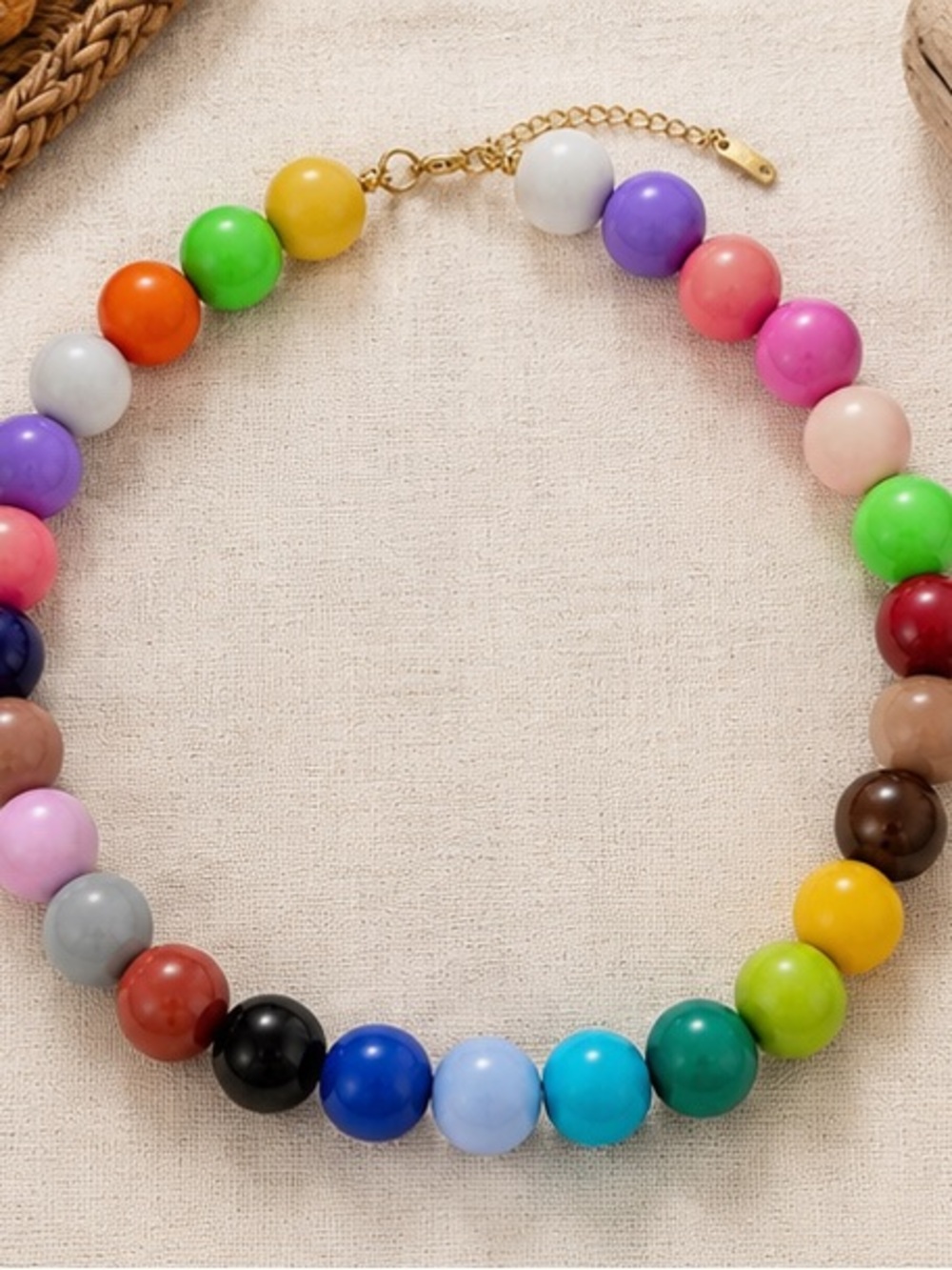 Colorful Chunky Beaded Necklace | Rainbow Statement Bubble Necklace
